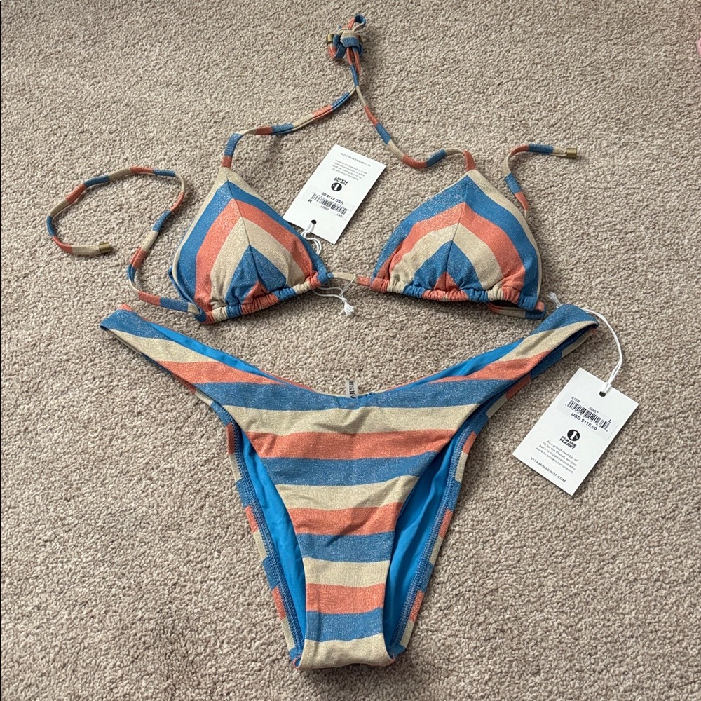 NWT VITAMIN A SUMMER METALLIC BIKINI